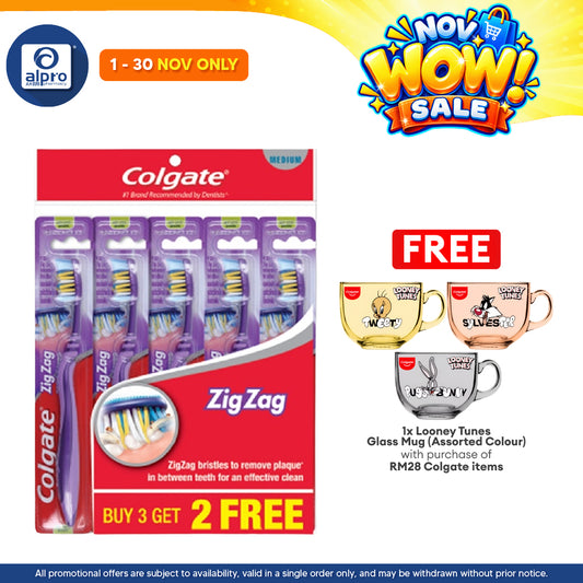 Colgate Toothbrush Zig Zag Medium 5s