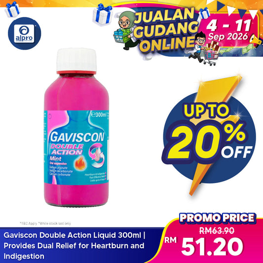 Gaviscon Double Action Liquid 300ml | Provides Dual Relief for Heartburn and Indigestion Gaviscon