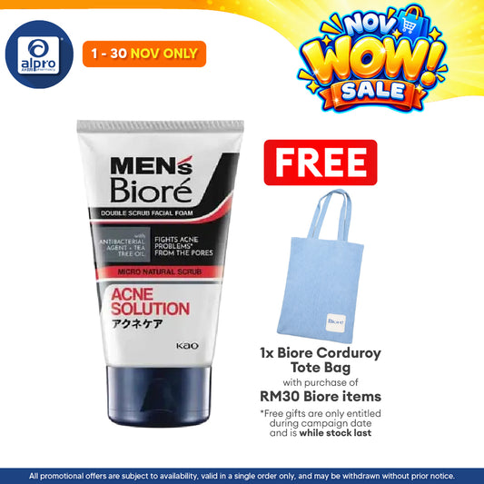 Biore Men Double Scrub Acne Facial Foam 100g