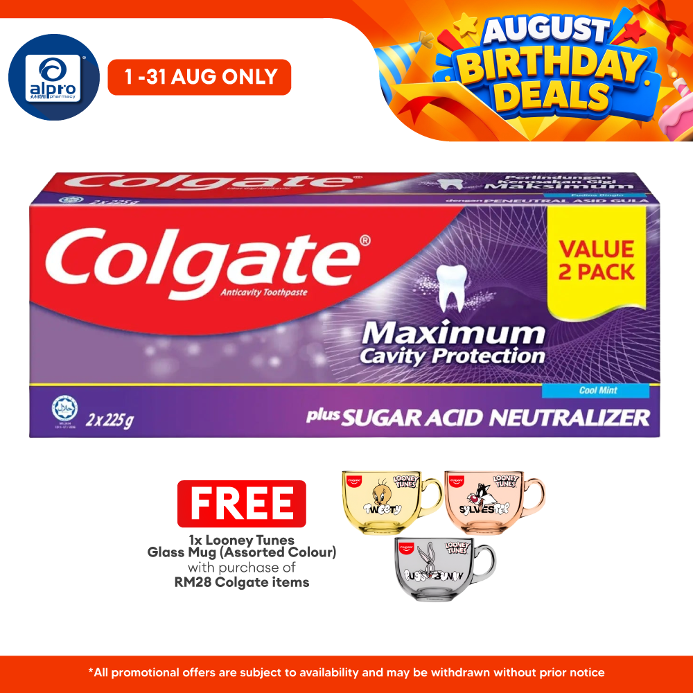 Colgate Sugar Acid Neutralizer 225g 2s | Anticavity Toothpaste Colgate