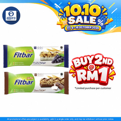 Fitbar Snack Bar (Fruits / Chocolate) 22g | Low Calorie Healthy Snack