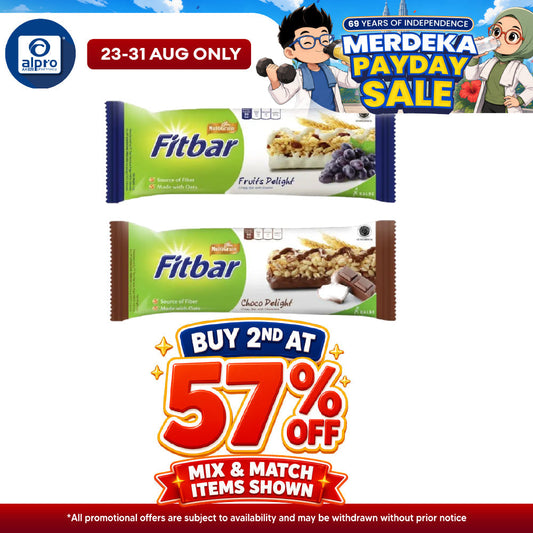 Fitbar Snack Bar (Fruits / Chocolate) 22g | Low Calorie Healthy Snack Alpro Pharmacy