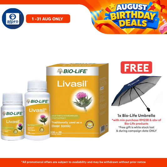 Bio-life Livasil w Milk Thistle 100s FREE 30s | Liver Health Bio-life
