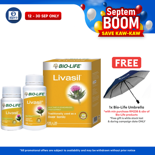 Bio-life Livasil w Milk Thistle 100s FREE 30s | Liver Health