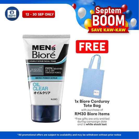 Biore Men Double Scrub Oil Clear Foam 100g | Japan Technology
