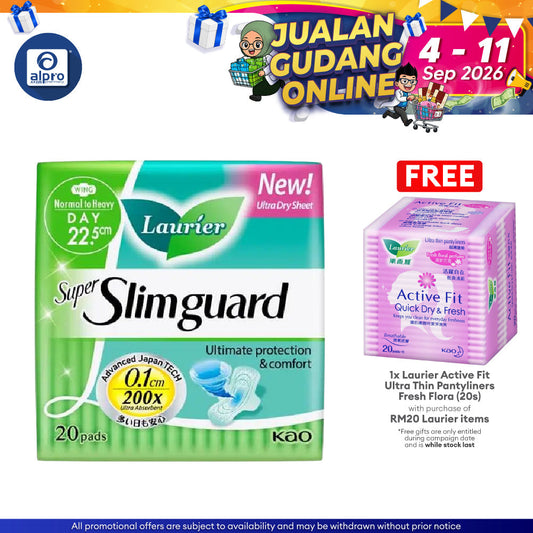 Laurier Super Slim Guard Day Wing 22.5cm 20s Alpro Pharmacy