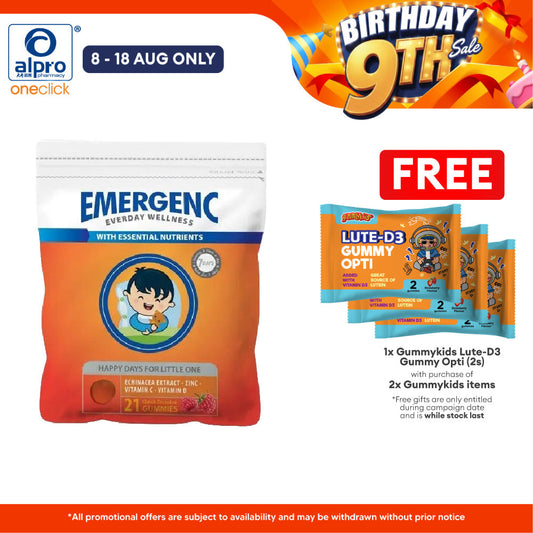 Gummy Raspberry Emergenc 21s | Cough & Flu Gummykids