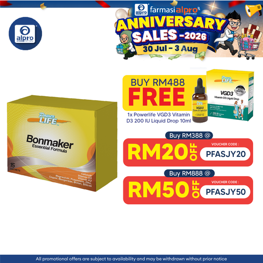 Powerlife Bonmaker Essential Formula 15/box | Bone Health Supplement Powerlife