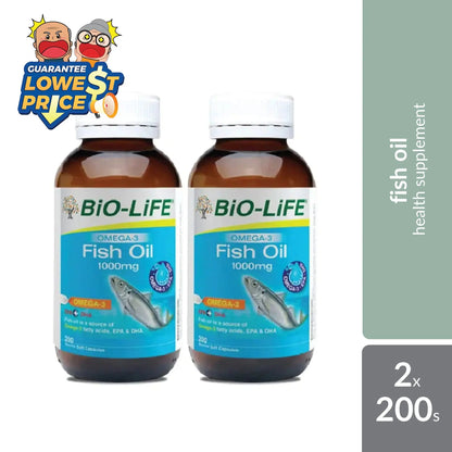Bio-life Omega 3 Fish Oil 1000mg 2x200s | Brain & Memory Bio-life