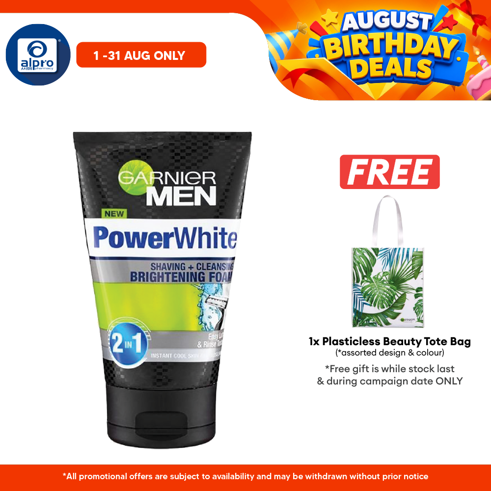 Garnier Men Powerwhite Shaving + Cleansing Foam 100ml Alpro Pharmacy