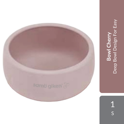 Samu Giken Bowl Cherry 1s | Deep Bowl Design For Easy & Mess-Free Self-Feeding Samu Giken