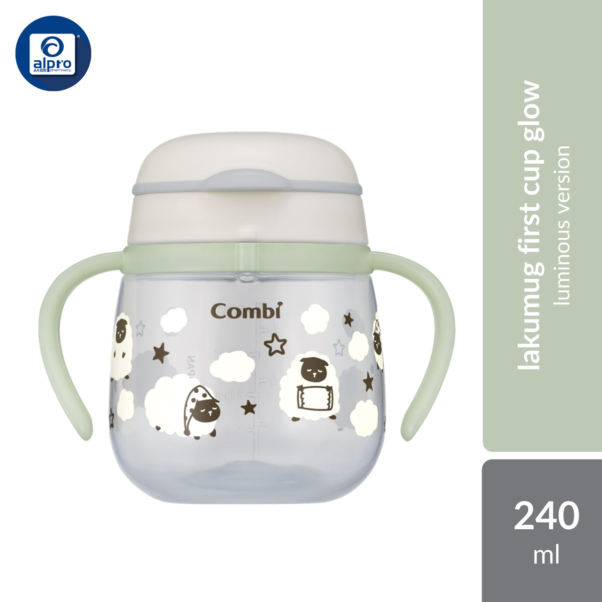 Combi Baby Lakumug First Cup Glow 240ml (PW) | Applicable Age: 5 Months+