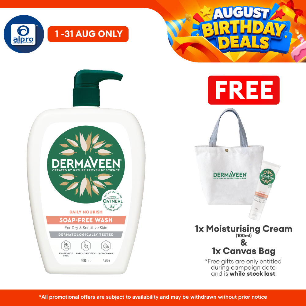 Dermaveen Soap Free Wash Ph 5.5 500ml | Helps Protect Againts Dryness Dermaveen