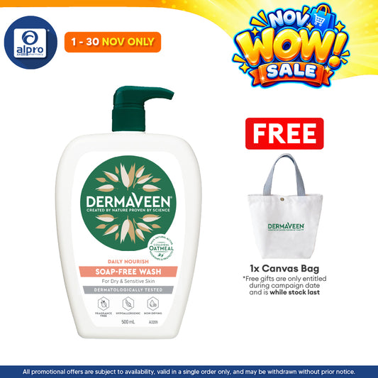 Dermaveen Soap Free Wash Ph 5.5 500ml | Helps Protect Againts Dryness