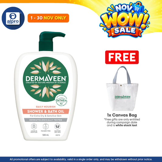 Dermaveen Shower & Bath Oil 500ml | Gentle and Moisturizing