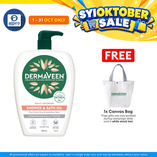 Dermaveen Shower & Bath Oil 500ml | Gentle and Moisturizing