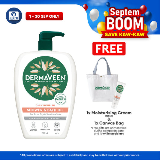 Dermaveen Shower & Bath Oil 500ml | Gentle and Moisturizing Dermaveen