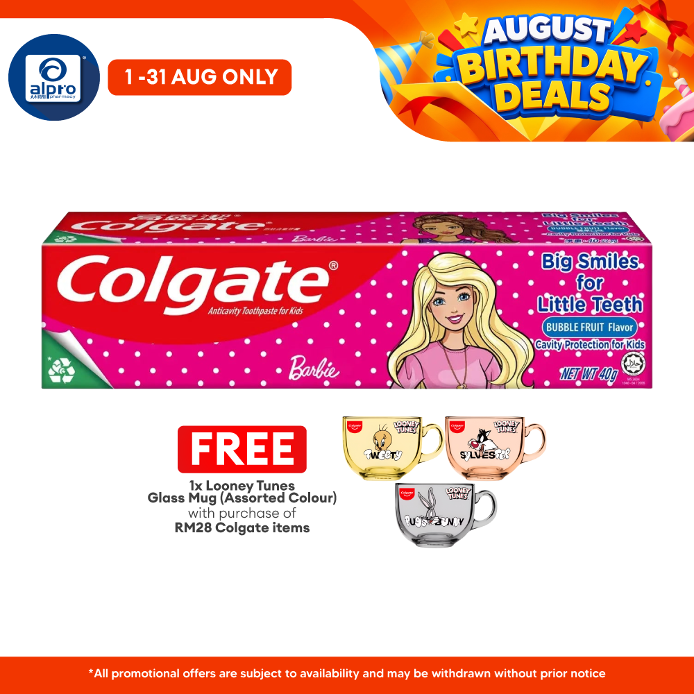 Colgate Toothpaste Barbie Bubble Fruit Kids 40g Colgate
