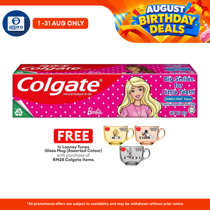 Colgate Toothpaste Barbie Bubble Fruit Kids 40g Colgate