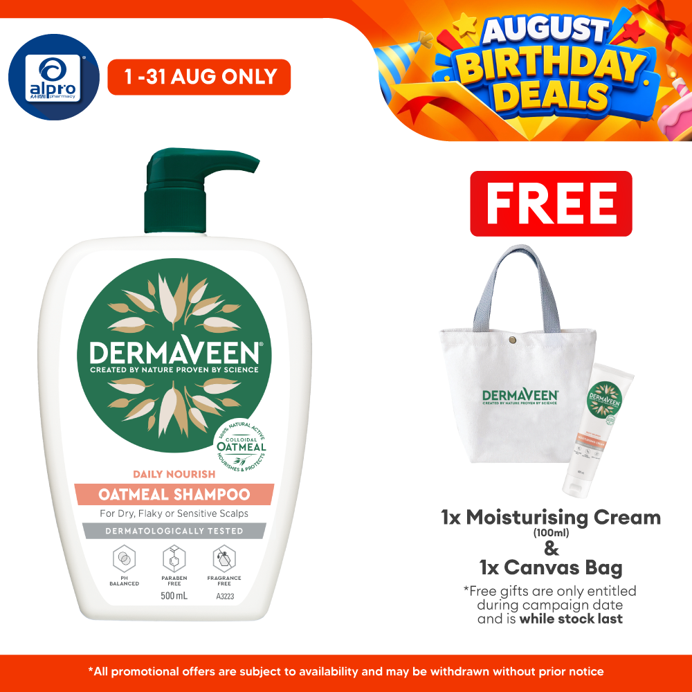 Dermaveen Oatmeal Shampoo 500ml | Nourish Sensitive Scalps Dermaveen