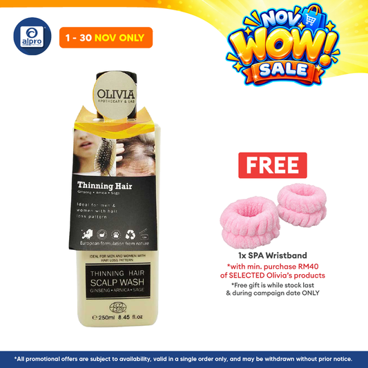 (B) Olivia Thinning Hair Scalp Wash 250ml | Ideal For People With Hair Loss