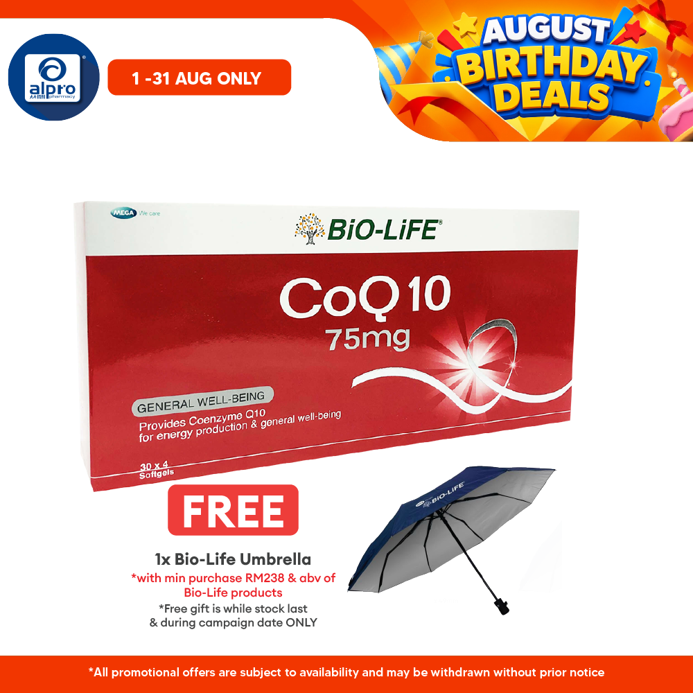 Bio-life CoQ 10 75mg 4x30s | Energy Production & High Antioxidant Bio-life
