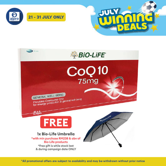 Bio-life CoQ 10 75mg 4x30s | Energy Production & High Antioxidant Bio-life