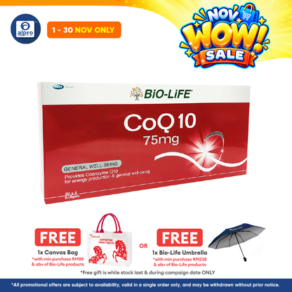 Bio-life CoQ 10 75mg 4x30s | Energy Production & High Antioxidant