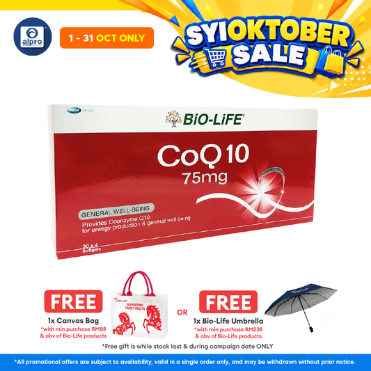 Bio-life CoQ 10 75mg 4x30s | Energy Production & High Antioxidant