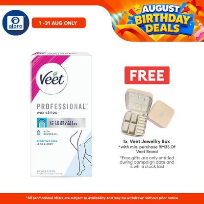 Veet Hair Remover Cold Wax Strips Sensitive Skin 20s Veet
