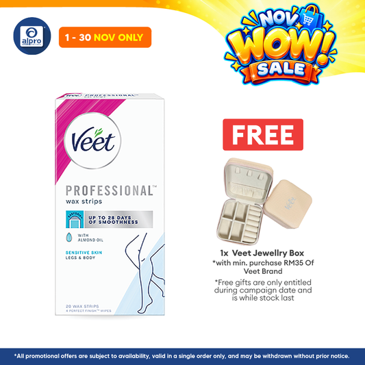 Veet Hair Remover Cold Wax Strips Sensitive Skin 20s
