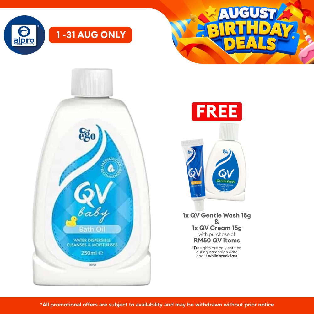 Ego QV Baby Bath Oil 250ml | Suitable Of Delicate Or Sensitive Skin QV