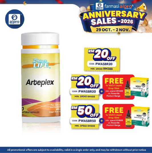Powerlife Arteplex 330mg 60s | Daily Wellness Support