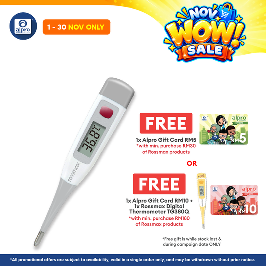 Rossmax Digital Thermometer TG380 | For Oral, Axillary & Rectal