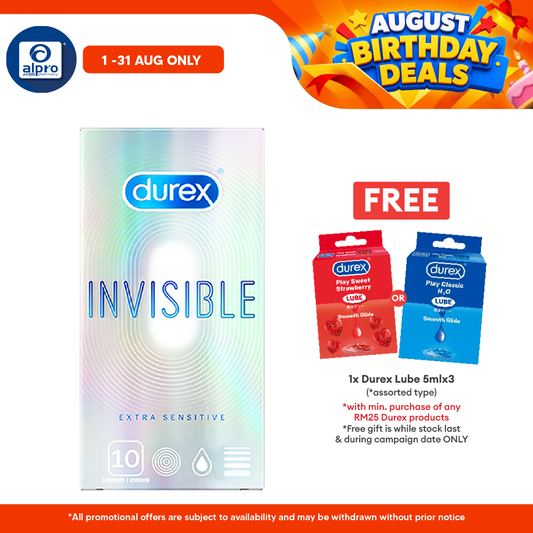 Durex Invisible Extra Thin Extra Sensitive Condom 10s Bonlife