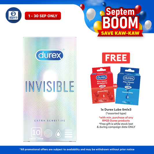 Durex Invisible Extra Thin Extra Sensitive Condom 10s Bonlife