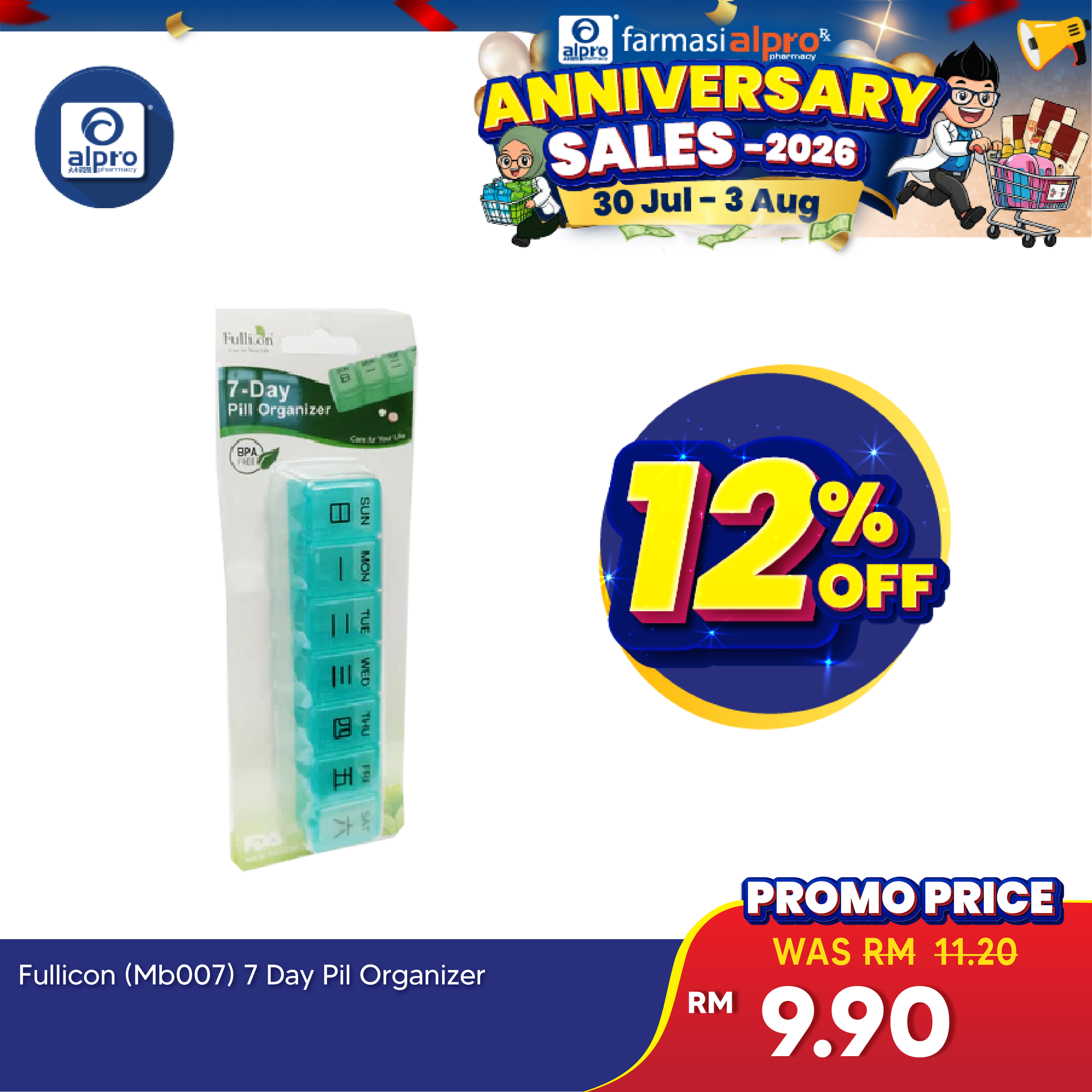 Fullicon 7 Day Pil Organizer Mb007 Fullicon