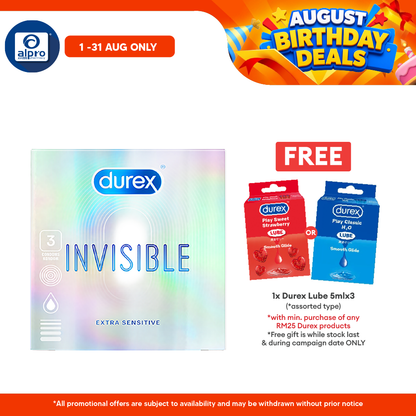 Durex Invisible Extra Thin Extra Sensitive Condom 3s Bonlife