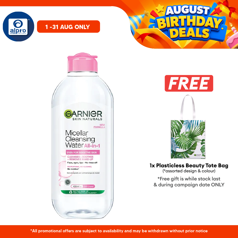 Garnier Micellar Cleansing Water Pink 400ml Eye Mo