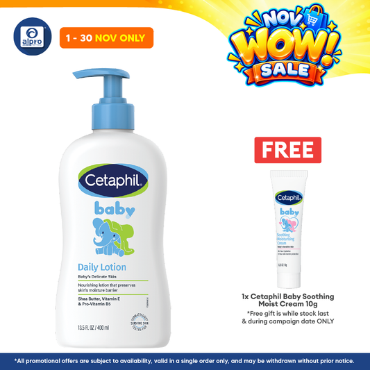 Cetaphil Baby Daily Lotion 400ml | Moisturize and Protect Baby Skin