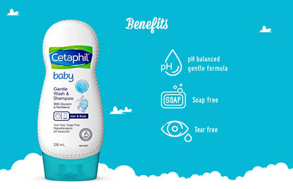 Cetaphil Baby Wash & Shampoo 230ml | Gentle and Mositurize Cetaphil