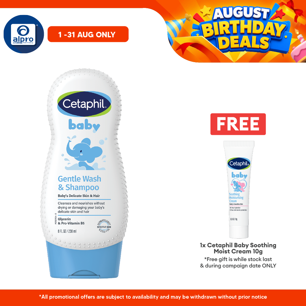 Cetaphil Baby Wash & Shampoo 230ml | Gentle and Mositurize Cetaphil Baby