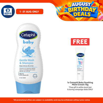 Cetaphil Baby Wash & Shampoo 230ml | Gentle and Mositurize Cetaphil Baby