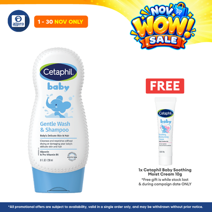 Cetaphil Baby Wash & Shampoo 230ml | Gentle and Mositurize