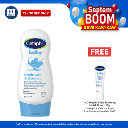 Cetaphil Baby Wash & Shampoo 230ml | Gentle and Mositurize