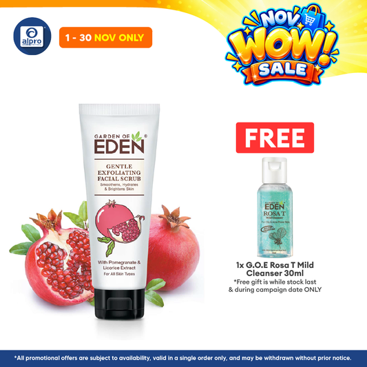 Garden Of Eden Gentle Exfoliating Facial Scrub 75g | Helps Brighten Skin Tone