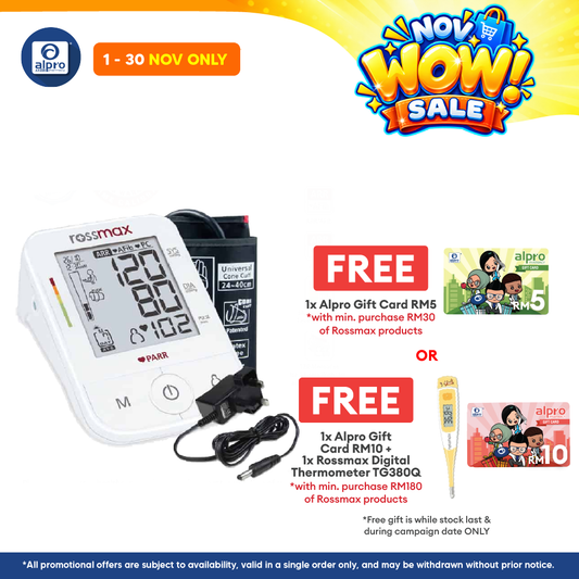 Rossmax Blood Pressure Monitor X5 | Free Adapter