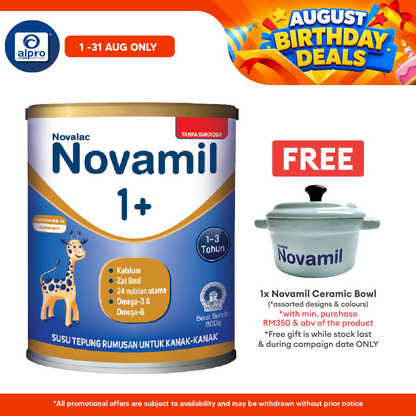 Novalac Novamil 1+ Children's Milk Formula 800g | For Age 1 ~3 Years Old Novalac