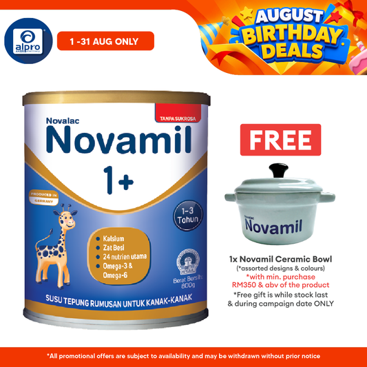 Novalac Novamil 1+ Children's Milk Formula 800g | For Age 1 ~3 Years Old Novalac