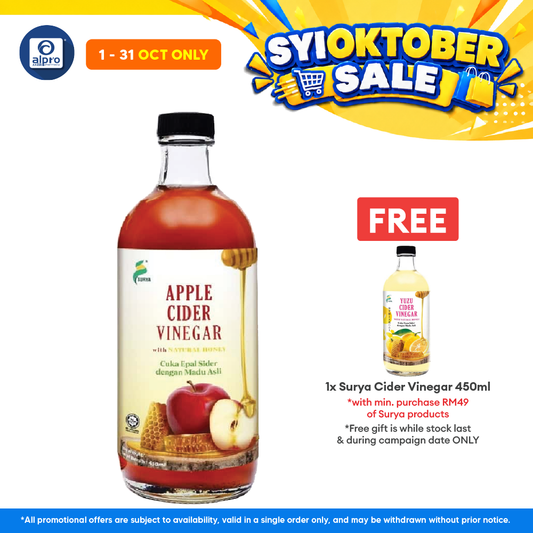 Surya Apple Cider Vinegar With Natural Honey 450ml | Aids in Weight Management